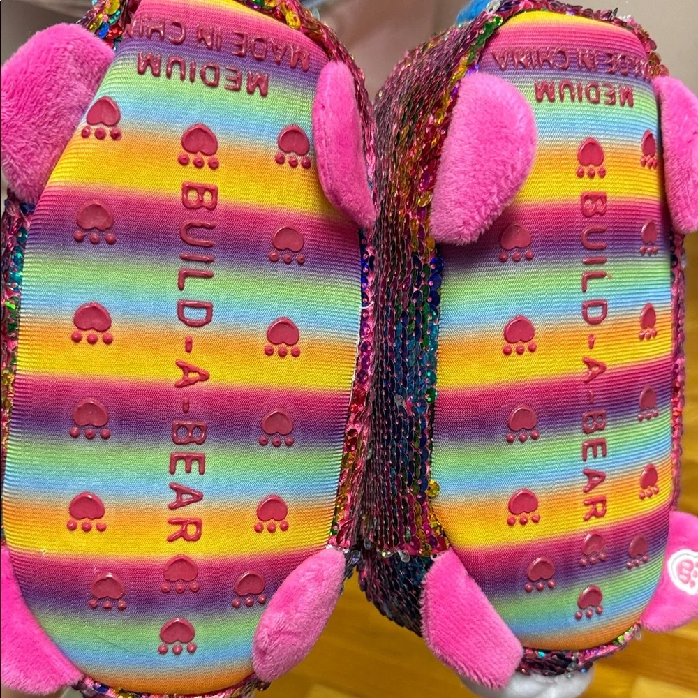 Build a bear Colorful Sequin Unicorn Slippers